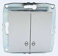 Выключатель проходной двухклавишный без рамки Mono Electric Despina / Larissa 500-002123-111 500_191_2301589