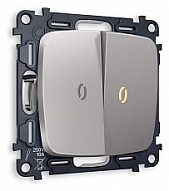 Выключатель двухклавишный с подсветкой без рамки Ambrella Volt OMEGA MO504010 500_191_2307302