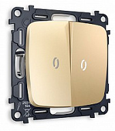 Выключатель проходной двухклавишный с подсветкой без рамки Ambrella Volt OMEGA MO604035 500_191_2307337