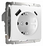 Розетка с заземлением и со шторками и USB, без рамки Werkel белый W1171701 250_100_Array