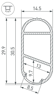 Профиль накладной Arlight WARDROBE 050153 400_400_3072780