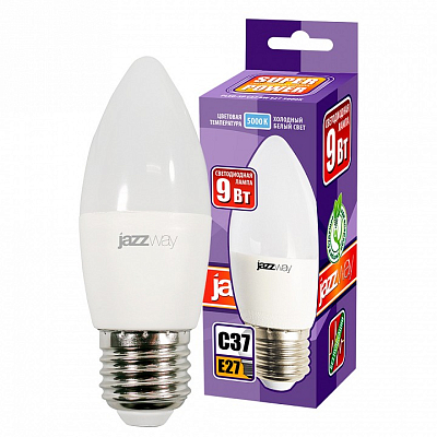 Лампа светодиодная Jazzway  E27 9Вт 5000K PLED-SP C37 9w E27 5000K 400_400_2870546