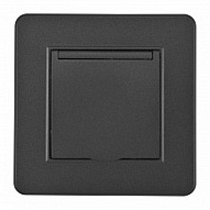 Розетка с заземлением и шторкой, с крышкой Arte Milano SET16-1 SET16-1-41-1 black 500_191_2306039