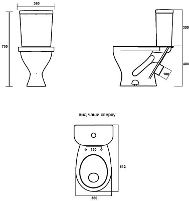 ФОРМАТ СТАНДАРТ Унитаз-компакт Белый S1 (WC.CC/Format/1-P/WHT.G/S1) 400_400_2421218