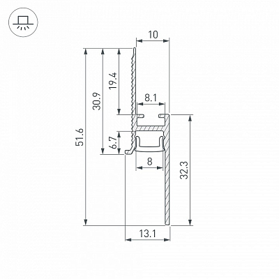 Профиль для плинтусов гибкий Arlight FANTOM 043674(1) 400_400_2138819