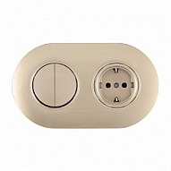 Блок с розеткой и выключателем Arte Milano SET08-2 SET08-2-40-1-30-2 shampan 500_191_2306008