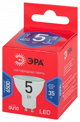 Лампа светодиодная Эра  GU10 5Вт 6500K LED MR16-5W-865-GU10 R 400_400_2887239