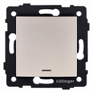 Выключатель перекрестный одноклавишный с подсветкой без рамки Kollinger  REA-R-015GD 500_191_3123851