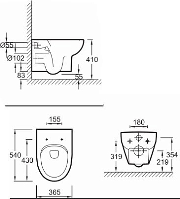 ODEON UP E4570-00 Подвесной унитаз без обода (54х36,5 см) 400_400_2415888