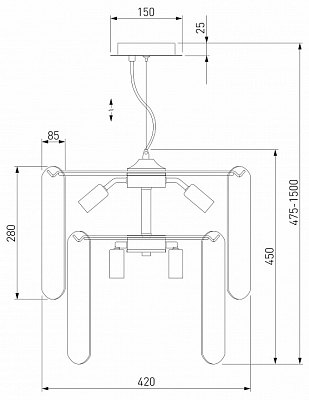 Подвесная люстра Eurosvet Claire 60170/8 золото 400_400_1814202