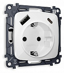 Розетка с заземлением и 2хUSB type A и C, без рамки Ambrella Volt OMEGA MO110010 250_100_Array