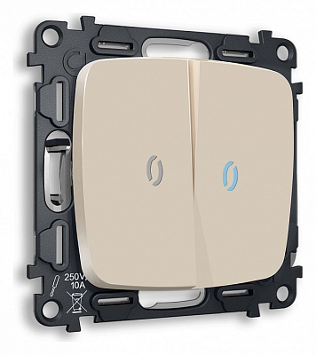 Выключатель двухклавишный с подсветкой без рамки Ambrella Volt OMEGA MO324020 400_400_2187629