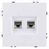 Розетка двойная Ethernet RJ-45 и со шторками, без рамки Kollinger Eclipse EC-018WH 100_100_3118854