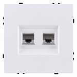 Розетка двойная Ethernet RJ-45 и со шторками, без рамки Kollinger Eclipse EC-018WH 250_100_Array