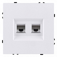 Розетка двойная Ethernet RJ-45 и со шторками, без рамки Kollinger Eclipse EC-018WH 500_191_3118854