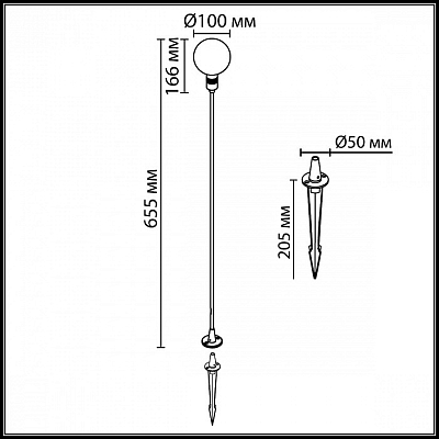 Наземный низкий светильник Odeon Light DANDE 7121/2GL 400_400_1732371
