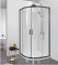 AQ ARI RO 08020BL Душевой уголок 1/4 круга, двери раздвижные 800x800x2000, профиль черный, стекло прозрачное