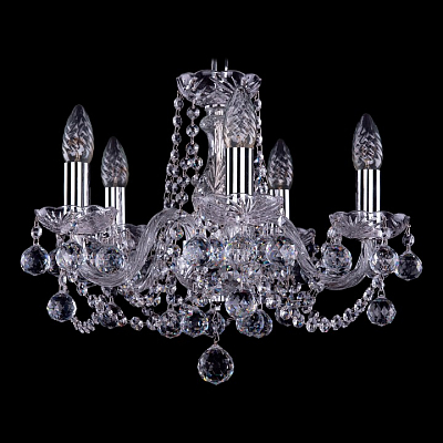Подвесная люстра Bohemia Ivele Crystal 1402 1402/5/141/Ni/Balls 400_400_2426661