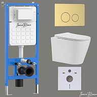 Комплект 3в1 IBERICA BLANCA инсталляция SILENCIO, унитаз BURGOS ALTO белый, кнопка смыва INOX-O золото матовое (IB001.BRA.234.815) 500_191_2925123