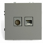 ТВ-розетка и розетка Ethernet RJ-45 без рамки Stekker Эмили 49950 250_100_Array
