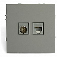 ТВ-розетка и розетка Ethernet RJ-45 без рамки Stekker Эмили 49950 500_191_2301204