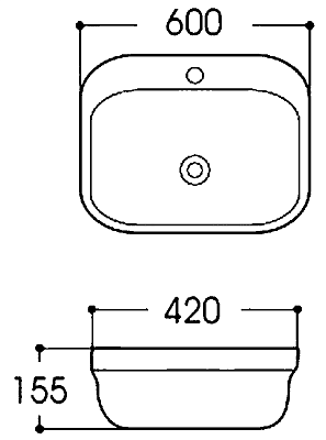 AQ6042-00 АМАДЕО раковина накладная 600*420*155 400_400_2413888