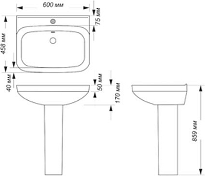 NEXT 60 Умывальник пьедестальный ВКС Белый S1 (WB.PD/Next/60-C/WHT.G/S1) 400_400_2415836