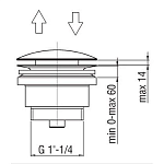 AV00110/11FLP сливное устройство (push-open), глянцевый черный 250_100_2414252