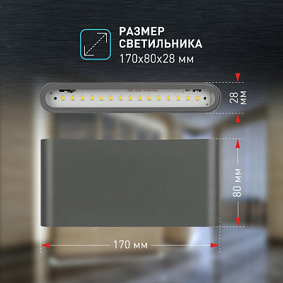 Накладной светильник Эра WL41 GR Б0054418 400_400_1950612