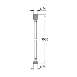 28364001 Silverflex Душевой шланг пластик, 1500 мм, TwistStop, макс. давление до 5 бар, хром (замена арт. 28364000) 250_100_1439327