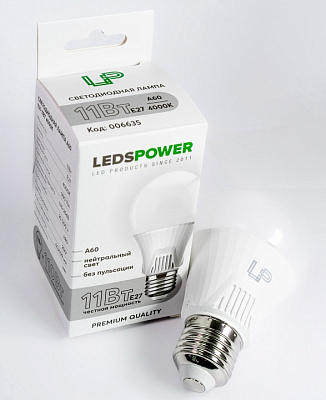 Лампа светодиодная LEDS POWER A60 E27 11Вт 4000K 006635 400_400_2201134