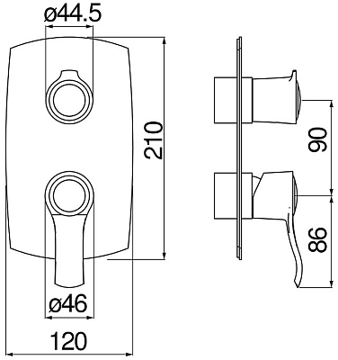 WE81102/SIGDP SOFI смеситель для ванны (внешняя часть), золото 400_400_2418574