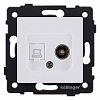 ТВ-розетка и розетка Ethernet RJ-45 без рамки Kollinger  REA-021WM 100_100_3123401