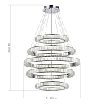 SL1622.103.05 Люстра подвесная ST-Luce Хром/Прозрачный LED 1*255W 4000K ТИВОЛИ 250_100_2946604