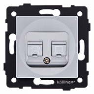 Розетка двойная RJ-11 и Ethernet RJ-45, без рамки Kollinger  REA-011GY 500_191_3123233