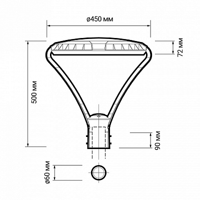 Консольный светильник Jazzway  PGL 03   60w 3000K IP65 BL AC100-270 400_400_2620180
