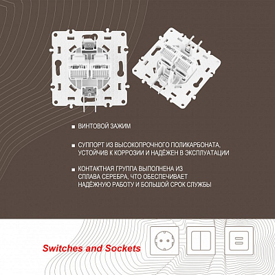 Розетка Ethernet RJ-45 без рамки Arte Milano am-217 217.45-2.white 400_400_2167893