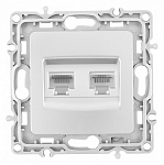 Розетка двойная RJ-11 и Ethernet RJ-45, без рамки Arte Milano am-217 217.44-1.silver 250_100_2167844