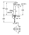 23761001 BauEdge, Смеситель для свободностоящей раковины XL-Size, хром 250_100_1438059