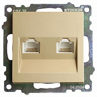 Розетка двойная Ethernet RJ-45 без рамки Stekker Катрин 50009 500_191_2301281