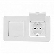 Розетка с заземлением и шторкой, с крышкой Arte Milano SET16-2 SET16-2-41-1x2 white 500_191_2306066
