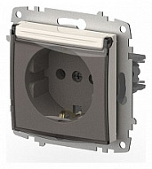 Розетка с заземлением с крышкой, без рамки Elbi Eleсtriс Zena Vega 609-010200-218 500_191_2308591
