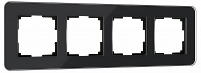Рамка на 4 поста Werkel Elite (черный, стекло) W0042448 400_400_2130710