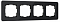 Рамка на 4 поста Werkel Elite (черный, стекло) W0042448