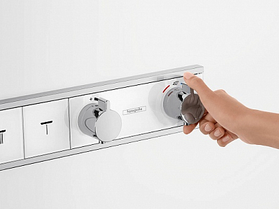 15357000S Set HG RainSelect термостатический смеситель для душа (15357000+15312180) 400_400_1436503