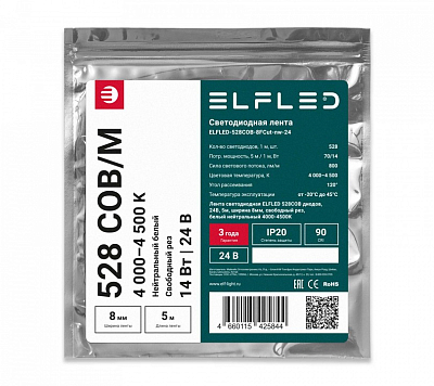 Лента светодиодная ELFLED  ELFLED-528COB-8FCut-nw-24 400_400_2867410