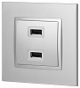 Розетка 2хUSB type A без рамки Эра Эра Elegance 14-4110-03 100_100_2400887