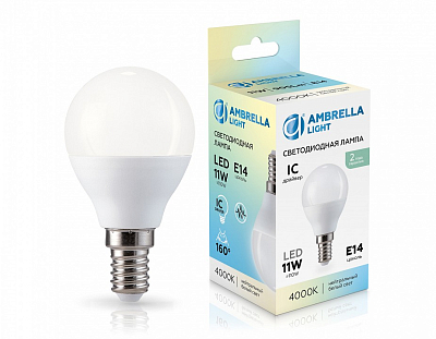 Лампа светодиодная Ambrella Light G45 E14 11Вт 4000K 451114 400_400_2030285