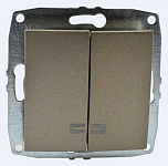 Выключатель двухклавишный с подсветкой без рамки Mono Electric Despina / Larissa 500-002325-103 250_100_2162387