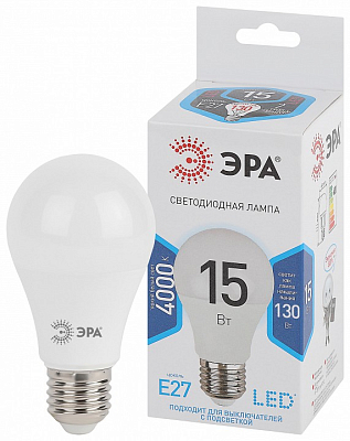 Лампа светодиодная Эра Стандарт E27 15Вт 4000K LED A60-15W-840-E27 400_400_2474155